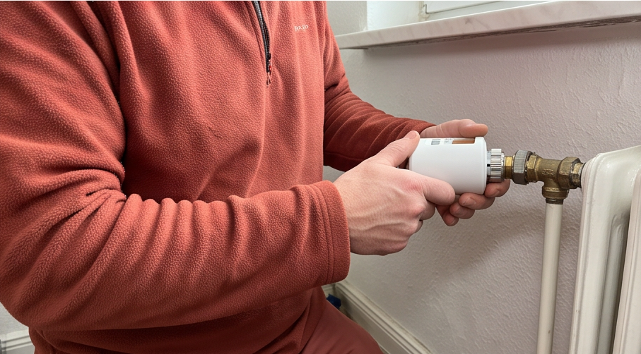homepilot smart heizkoerper thermostat aus der Nähe betrachtet